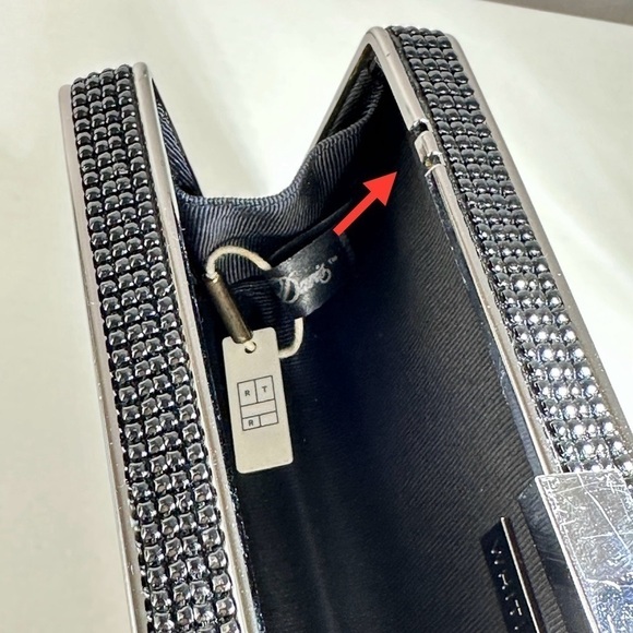 Whiting & Davis Beaded Mesh Clutch in Black/Silver - Picture 12 of 12